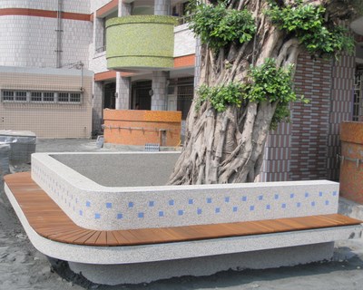 植栽與硬體融合設計，OT運寶內部景觀改造參考案